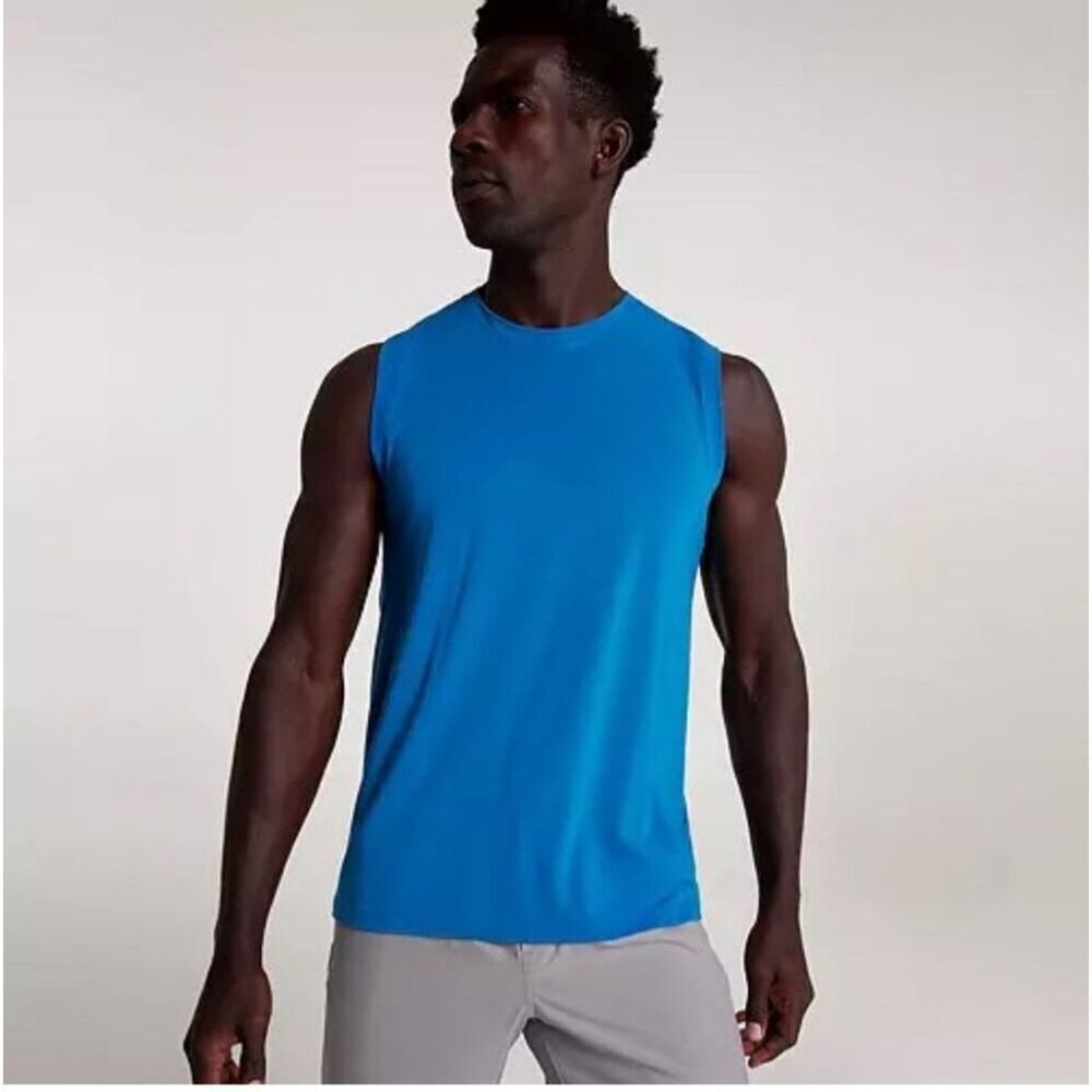 VRST mens icon comfy tank top blue tide uv protection Size L NWT